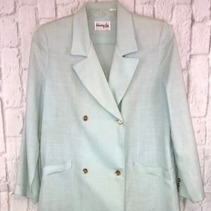 Vintage Heury Lee Light Green Belted Dress Coat Custom Made  Collectible
